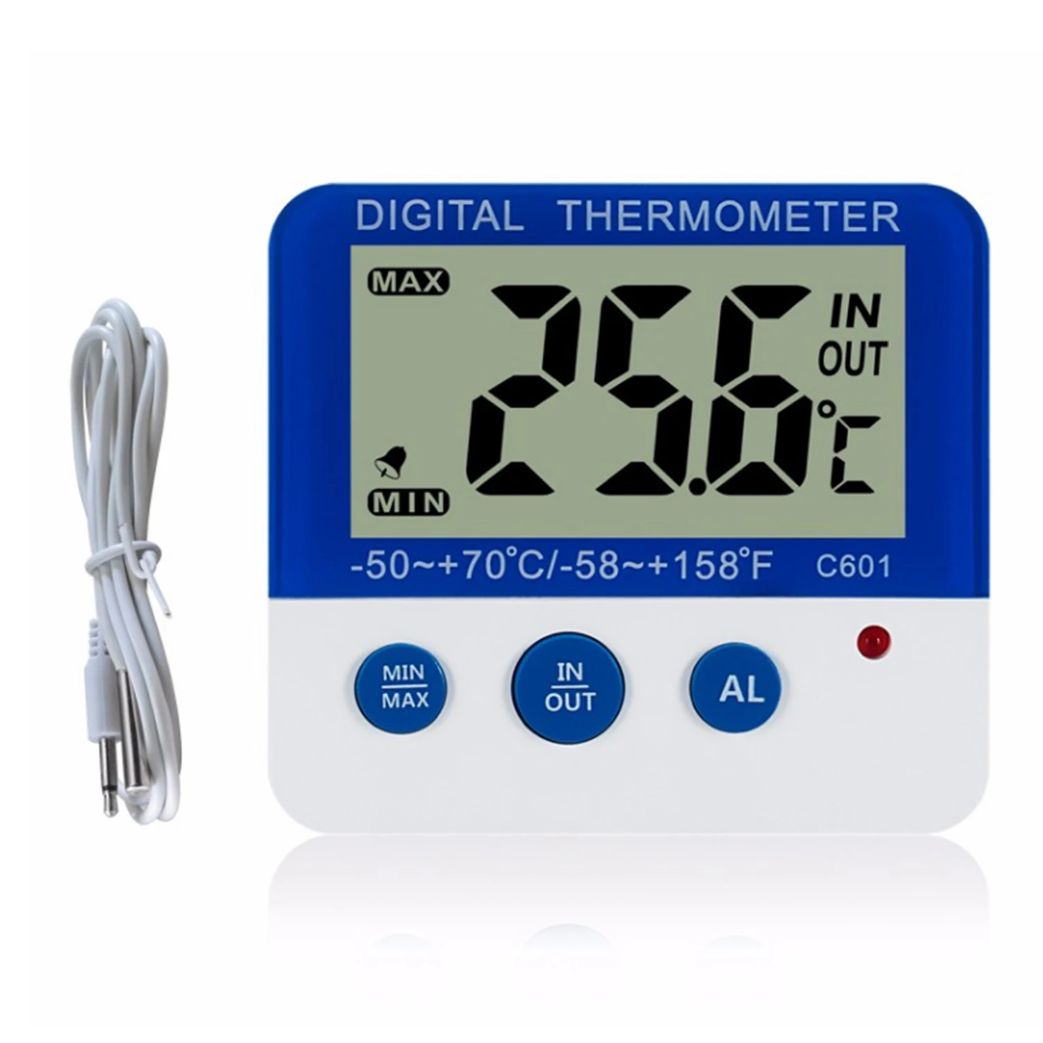 Digital Fridge Thermometer with Alarm and Max Min Temperature Easy to Read LCD Display Digital Refrigerator Freezer Thermometer