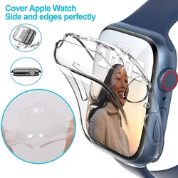 TPU Protective Shell for Apple Watch Ultra 49mm 9 8 7 45mm 41mm Anti-drop Protection Glass Series 6 5 4 SE 44mm 40mm Watch Case