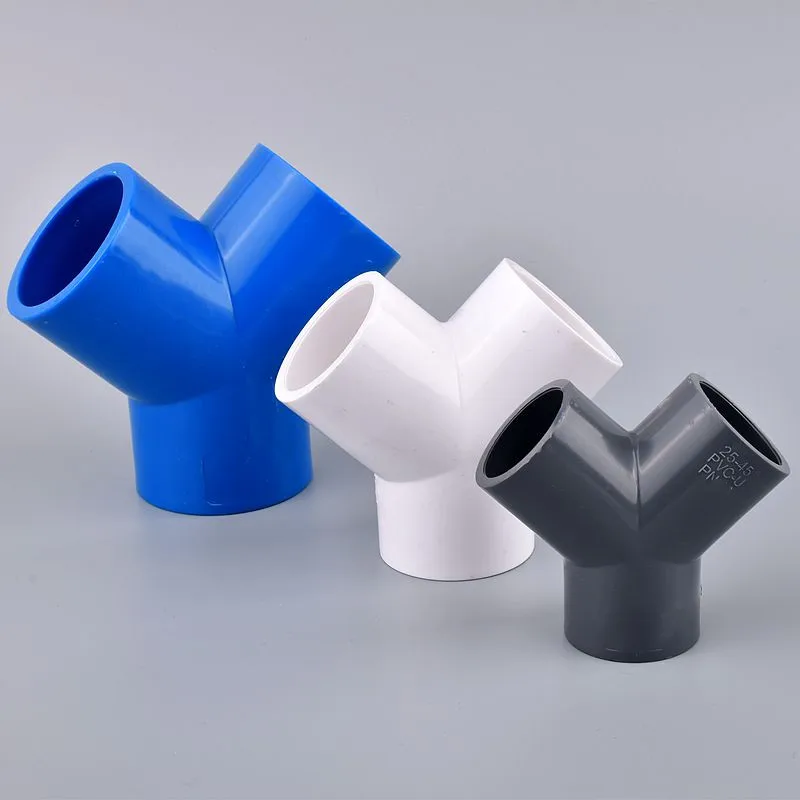 2 sztuk ID 20 25 32 40 50 63mm rura PVC Y typ złącze Tee 3 Way stawy akwarium wspólne ogród iirygacja Tube Adapter