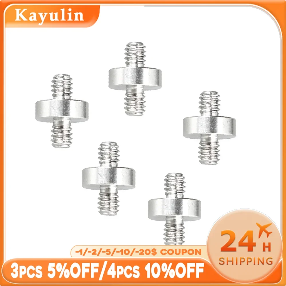 

Kayulin Thread Double ended Screw Adapter with 1/4-20 inch Male to 1/4-20 inch Male For Photo Studio Accessories (5 Pieces)