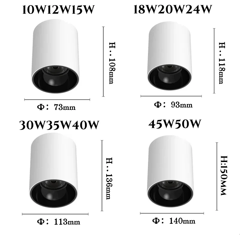 욕실 다운라이트 천장 LED 스포트라이트, 가정용 거실 주방 조명, IP65 방수, 10W, 12W, 15W, 18W, 20W, 신제품