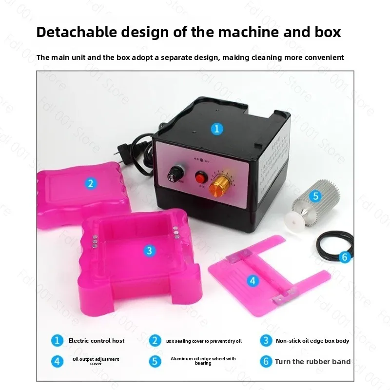 Electric Oil Edging Machine Adjustable Speed Non Stick Oil Cup for Leather Curved Edge