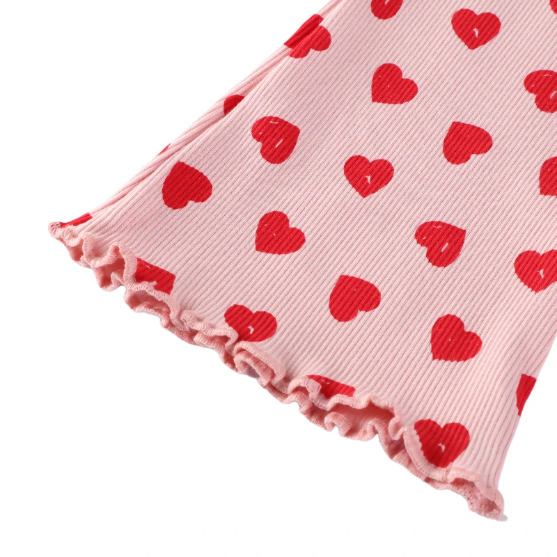 ليتل مافين الخريف الربيع الصغار الفتيات السراويل عيد الحب الأحمر الحب القطن بنطال أولادي قلوب طماق للأزياء #5