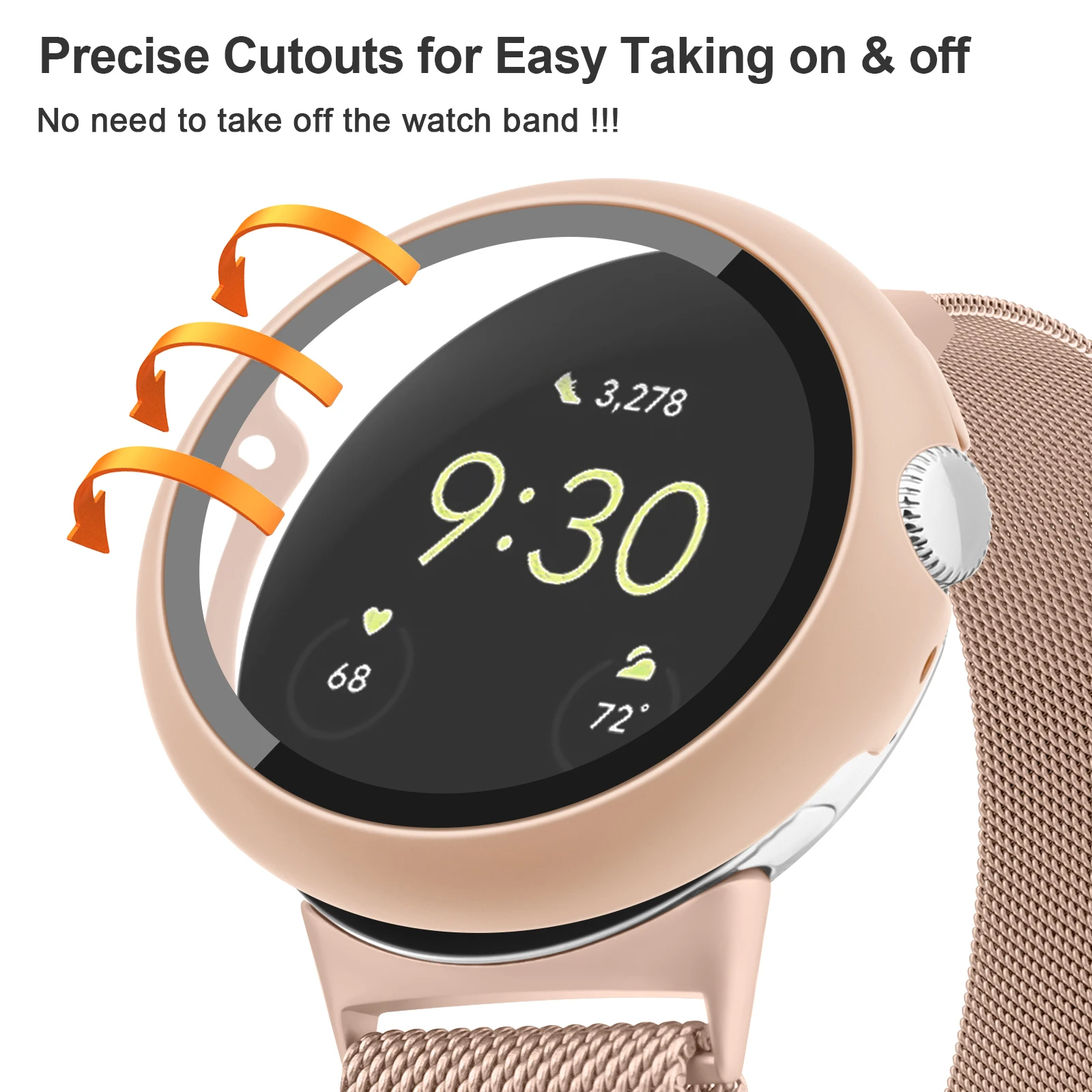 Glass+Case For Google Pixel Watch PC Protective Case Shell Screen Protector For Google Pixel Watch 2/1 image 6