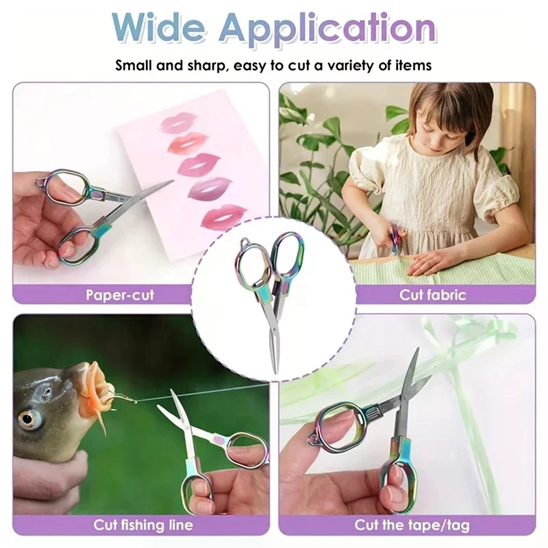 الفولاذ المقاوم للصدأ التطريز التطريز مقص الخياطة للطي مقص خيط صنارة الصيد مقص أدوات خياطة اكسسوارات المطبخ #2