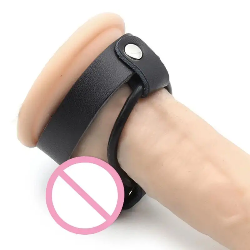 Nuevo dispositivo de virgenidad masculina, anillos para pene de acero y cuero, anillos ajustables para pene, retrasan la eyaculación, juguetes sexuales para gays.