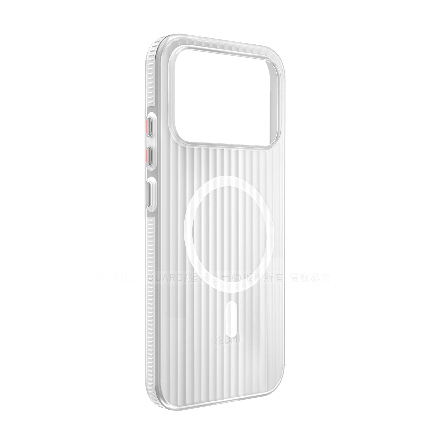 Etui Magnetyczne Matowe Przezroczyste z Paskami w Stylu Bagażowym na Telefon Xiaomi POCO F8 Ultra F8 Pro, Kompatybilne z MagSafe, Twarda Obudowa — zdjęcie produktu 6