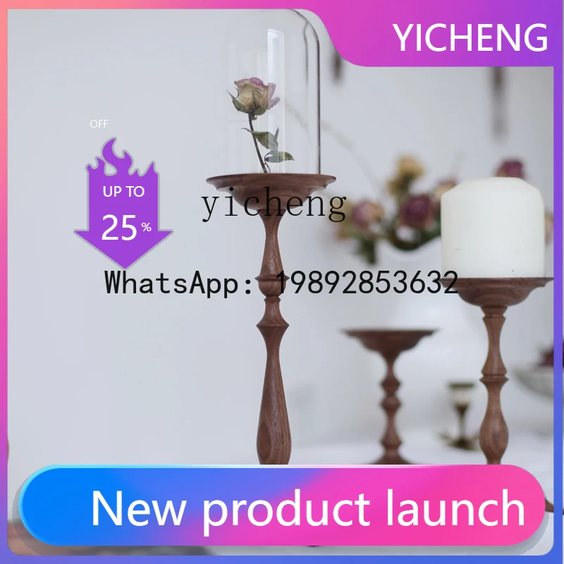 

X2 Original Home Retro Solid Wood Vintage Candle Holder Ornament Aromatherapy Candle Tray