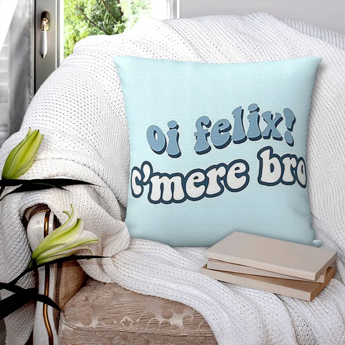 Bangchan Oi Felix! C'mere Bro Square Pillowcase Pillow Cover Polyester Cushion Decor Comfort Throw Pillow for Home Living Room