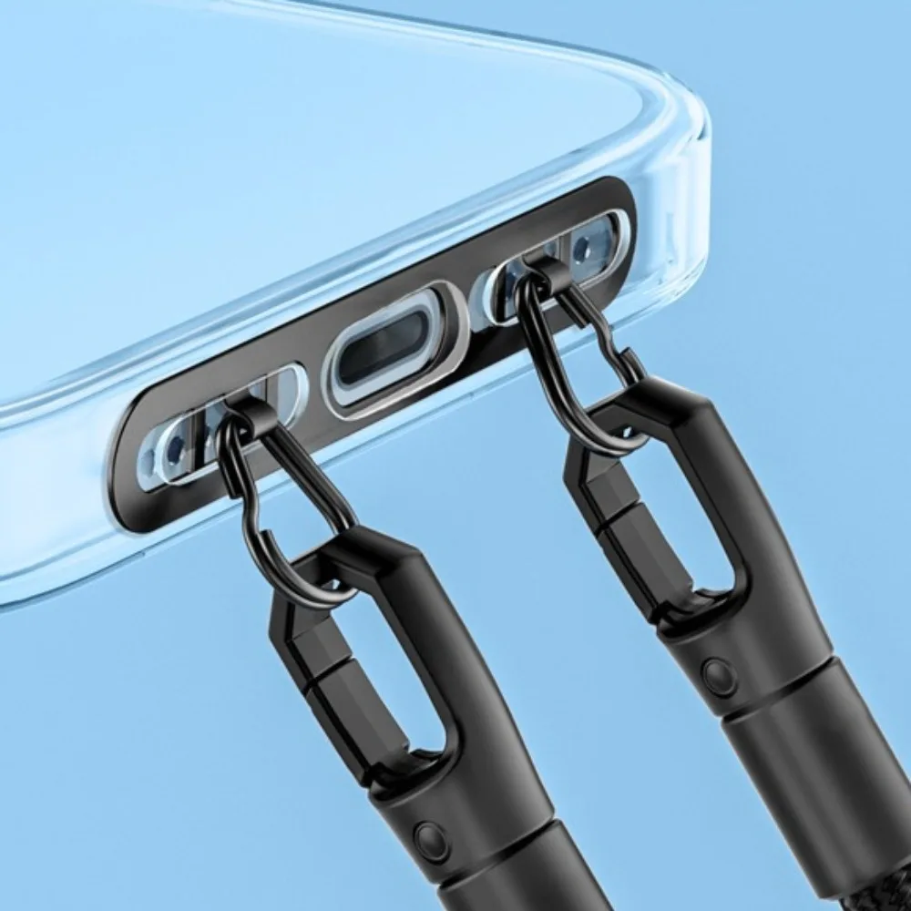 Metal Phone Hanging Tether Tab Upgraded Double Buckle Hole Ring Cell Phone Lanyard Patch Strap Replacement Part For iPhone Cases