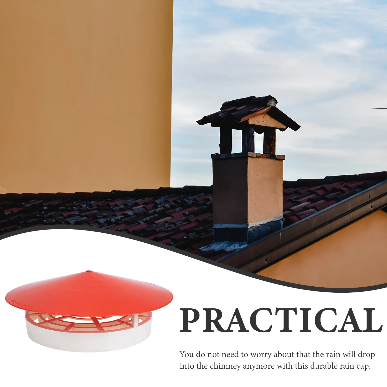 Durable Pvc Rainproof Chimney Weatherproof Roof Vent Cap Slant Designsmoke Funnel Cover Windproof Snow Proof Easy Install