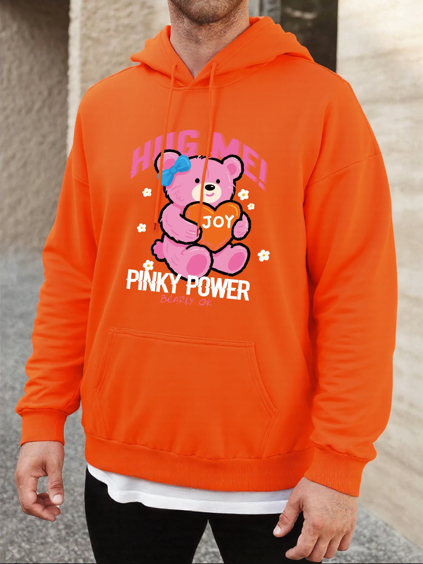 Un ours jouet qui ans pour un câlin imprimé sweat à capuche hommes Hip Hop polaire sweats à capuche décontracté vêtements amples unisexe Vintage poche vêtements de sport