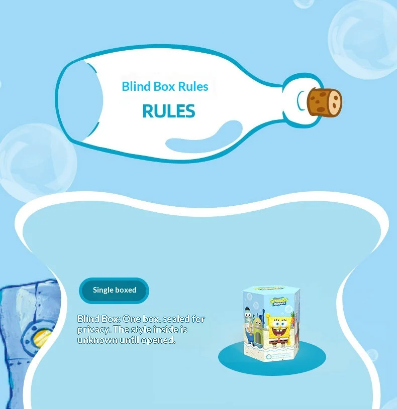 Original SpongeBob Life Is A Drama Blind Box Kawaii Mini Passerby Fish Melting Beans Figuren Desktop-Ornamente Sammlerstücke Spielzeug – Detail 18