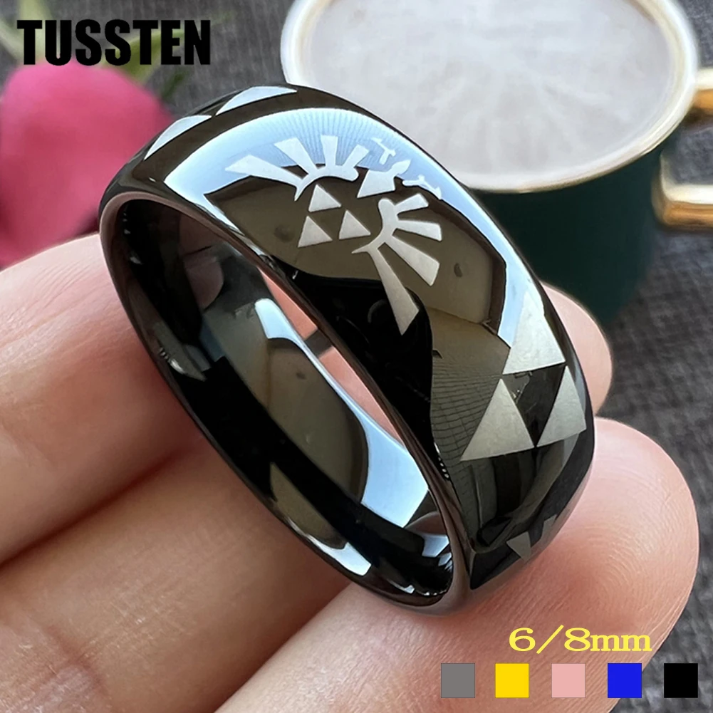 Dropshipping TUSSTEN 6/8MM Men Women Ring Tungsten Wedding Band Domed Polished Comfort Fit Free Shipment