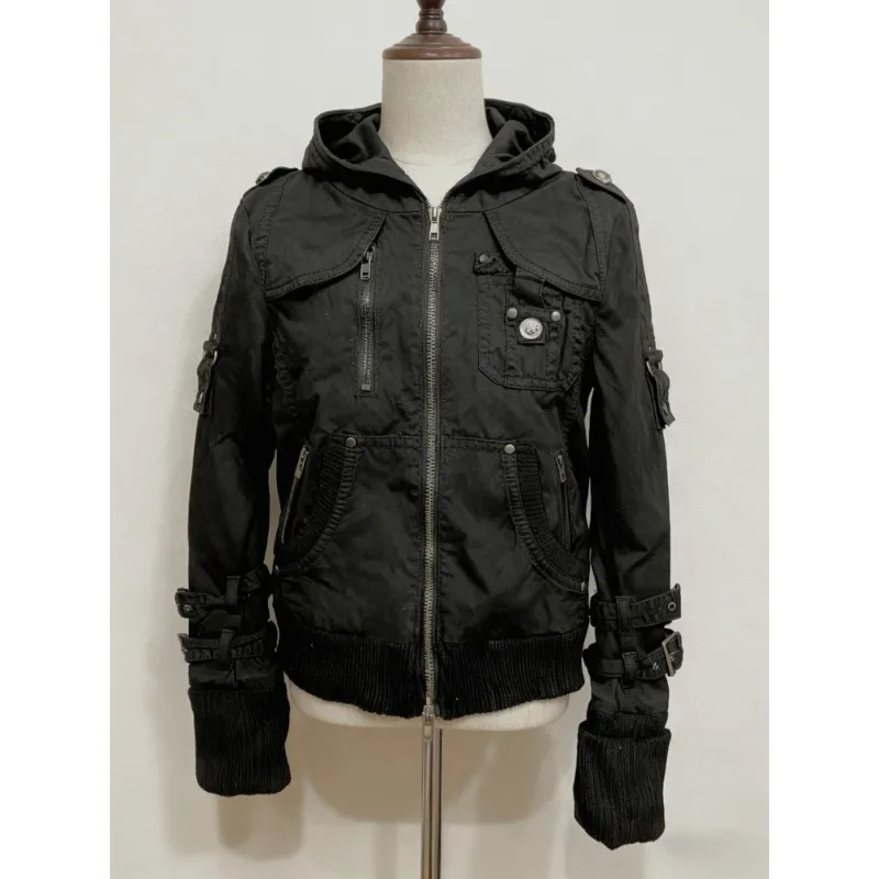 

Готические американские винтажные уличные куртки женские Harajuku повседневные тонкие короткие пальто женские эстетические гранж-субкультура Y2k топы