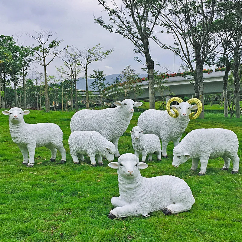 

FRP имитация овцы скульптура открытый садовый пейзаж