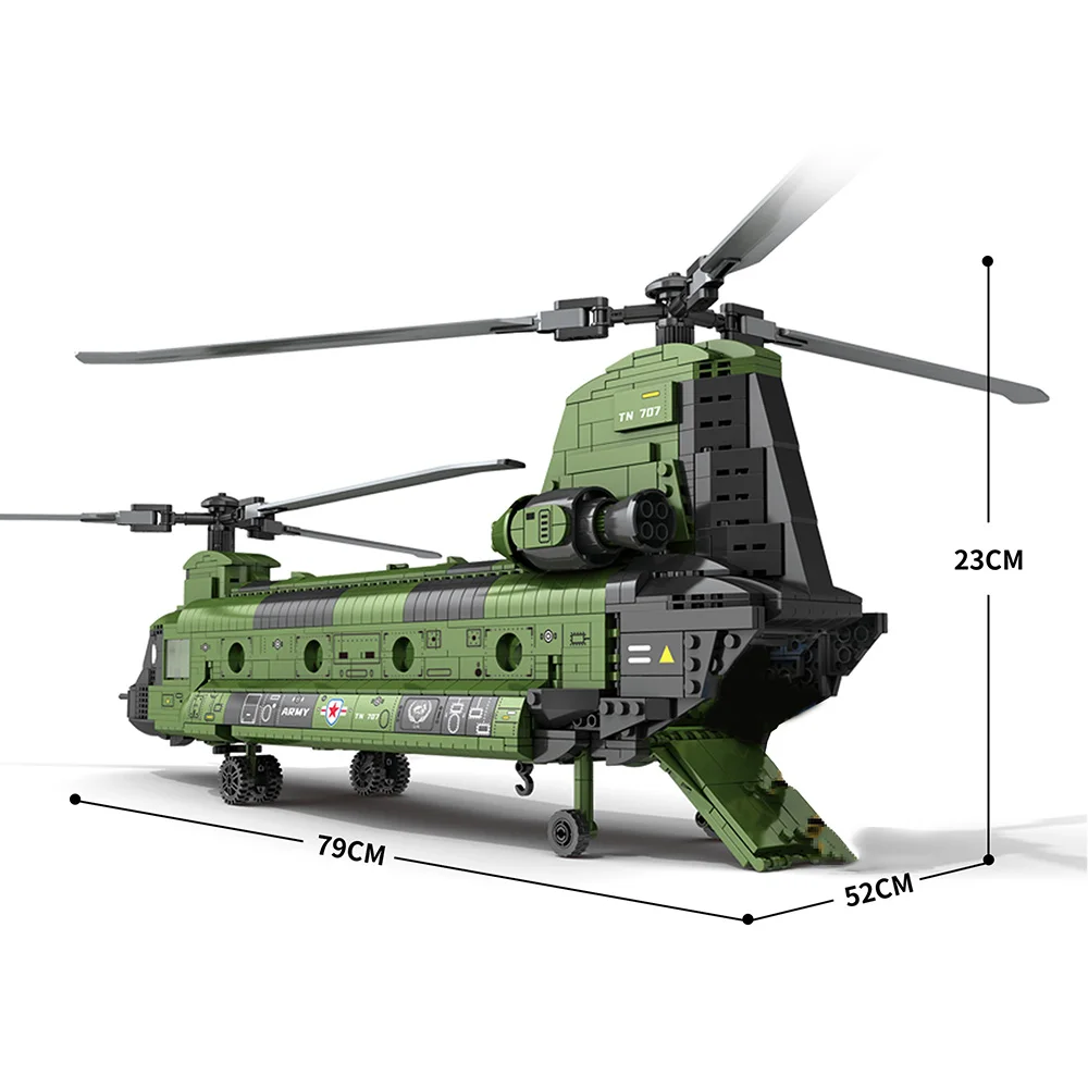 Aircraft Series Chinook Helicopter Building Blocks Model Famous WWII Military Fighter MOC Brick Sets Boys Toys Gift For Children