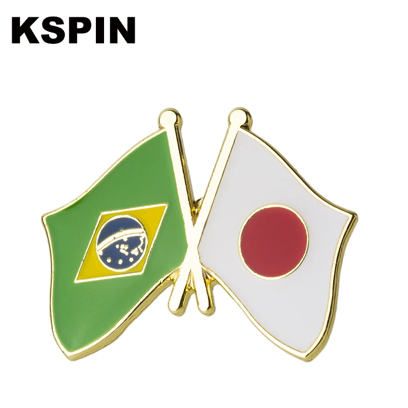 Brazil Flag Lapel Pin Badges For Clothes In Patches Rozety Papierowe Icon Backpack KS-0187