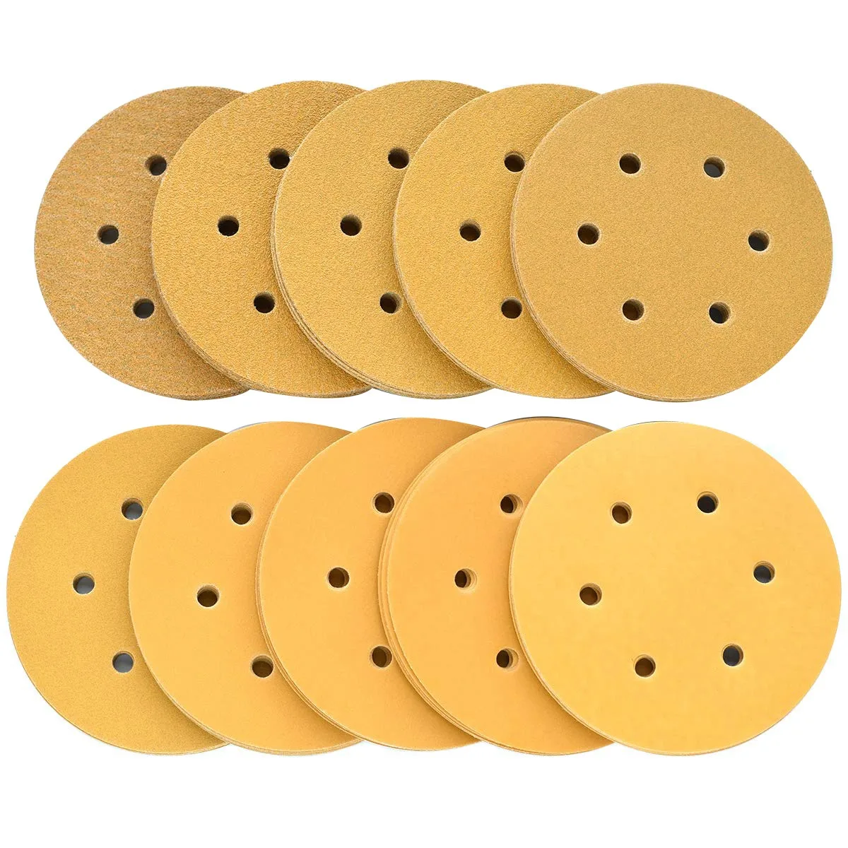 6Inch Hook and Loop Sanding Discs,60/80/100/120/150/220/320/400/600/800 Grits Sandpaper for Random Orbital Sander,100Pcs