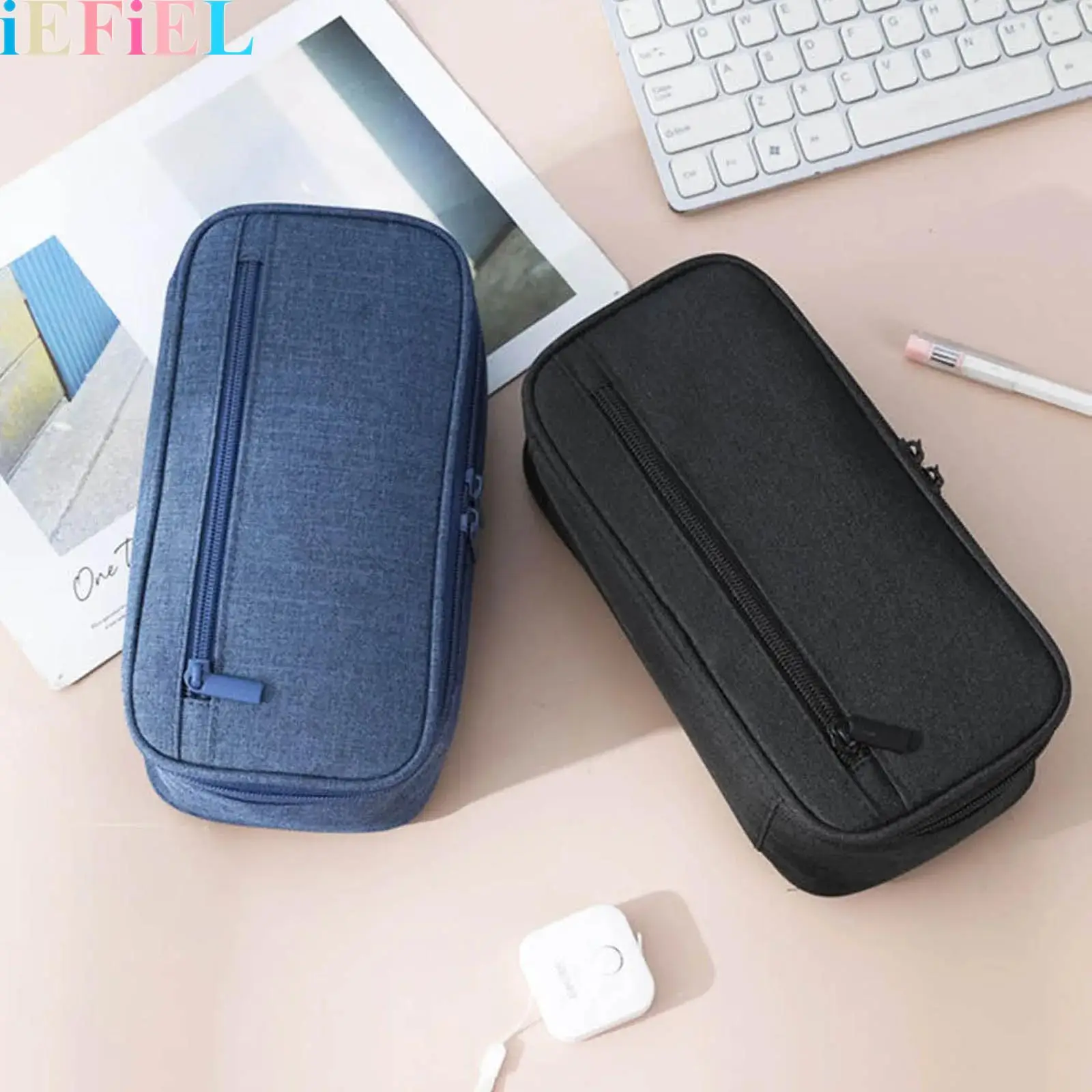 

Students Large-capacity Organizer for Stationery Solid Color Pencil Case Marker Case School Supplies