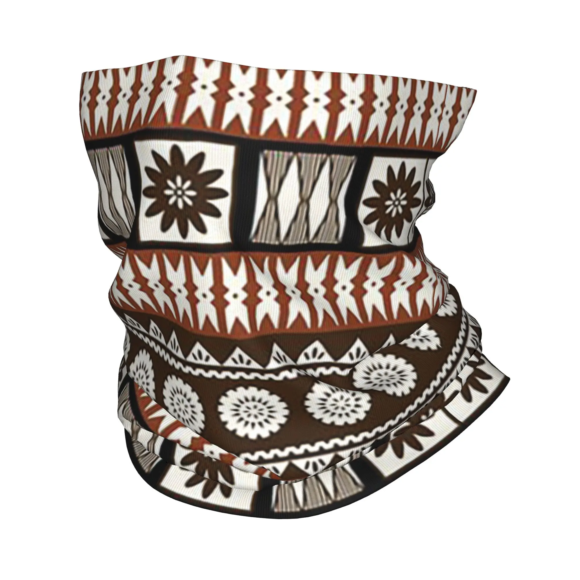 Island Vibes African Tribal Stripe Bandana Neck Cover Printed Wrap Mask Scarf Warm Balaclava Hiking Fishing For Men Women Adult