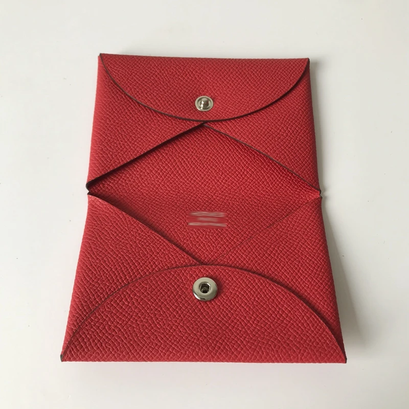 Card Holder Business Card Holder EP Leather Epsom Calfskin Card Holder Practical Coin Purse Red Card Holder