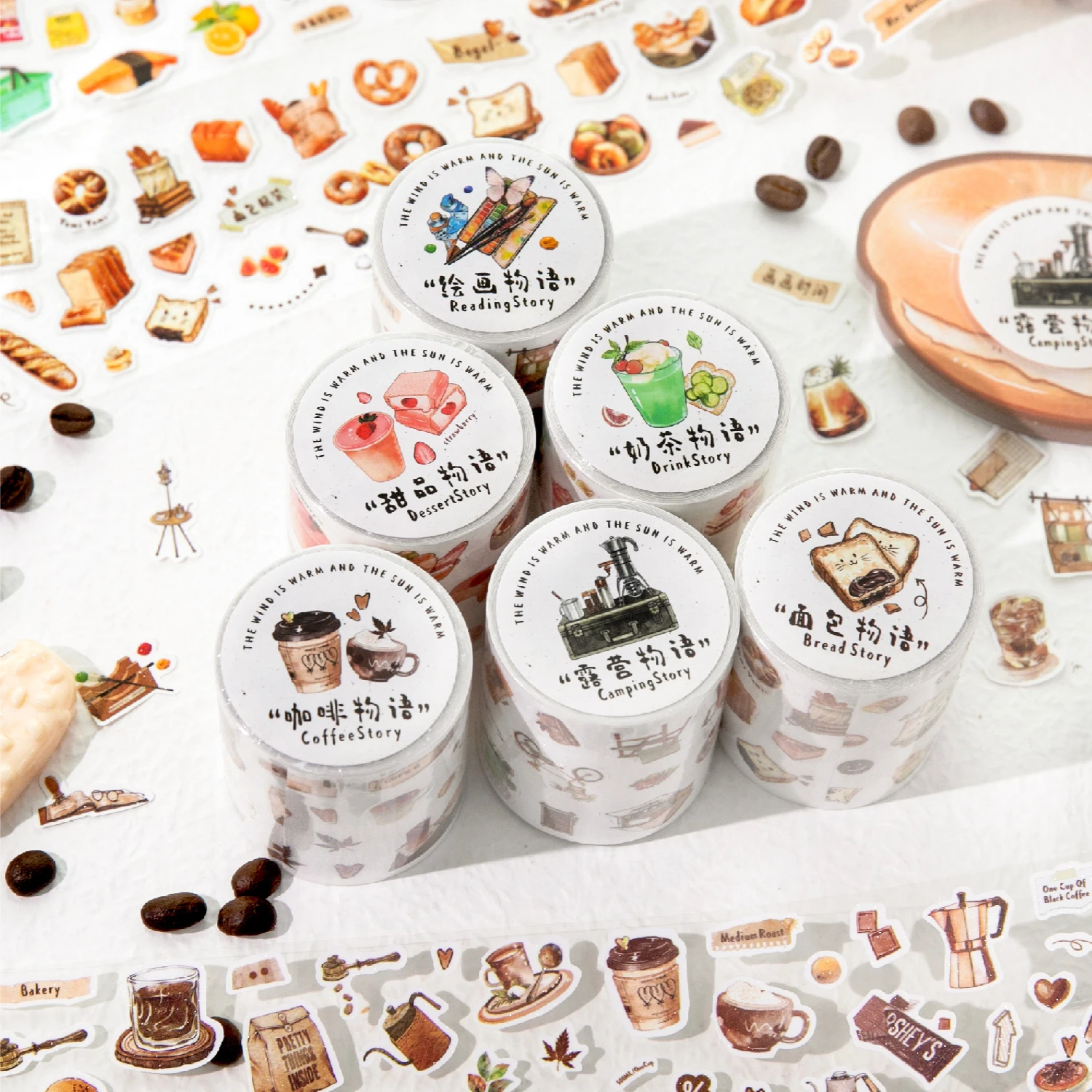 

1 рулон, милая мультяшная еда, блестящая высеченная лента для кемпинга, для DIY, рамка для скрапбукинга, коллаж, кружка для ноутбука, телефона, украшение для багажа, гитары