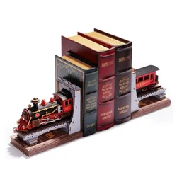 Robotime Rolife Nook Kits DIY Miniature Kit 3D Wooden Puzzle Century Train Booknook Model Kits Bookshelf Decoration for Adults