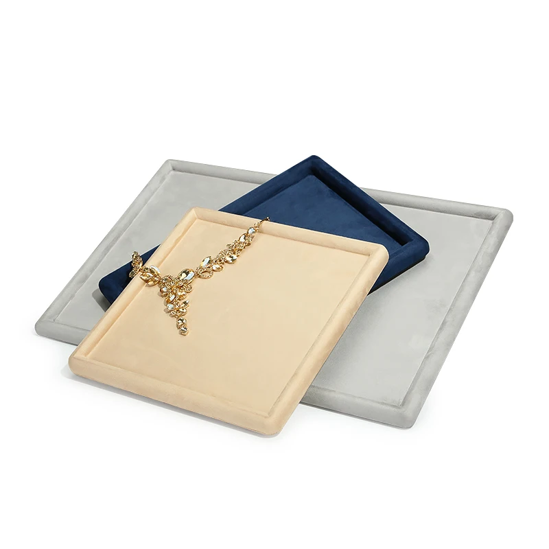 Velvet Jewelry Display Tray New Jewelry Display Plate Jewelry Viewing Tray Bracelet Necklace Ring Watch Storage Plate