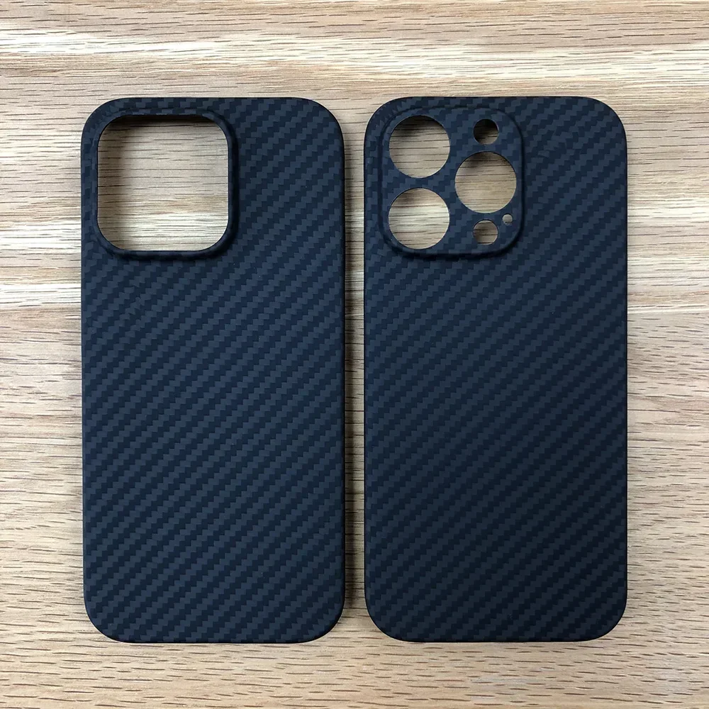 Black phone case for Apple iPhone 16 Pro 16p  Kevlar Carbon Fiber Lightweight Aramid Fiber case 1500D Non-Slip Geometric 02-03