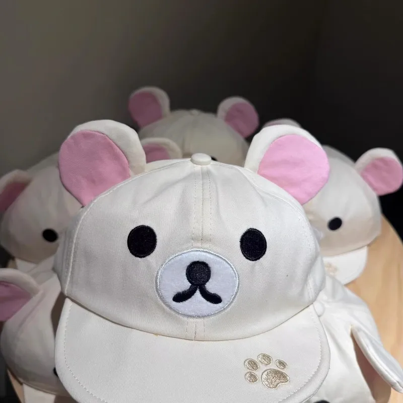 Rilakkuma Bear With Ear Cap Summer Hats For Women Girls Kids Couple Fashion Cartoon Outdoor Sport Sun Visors Baseball Caps Gift view 6