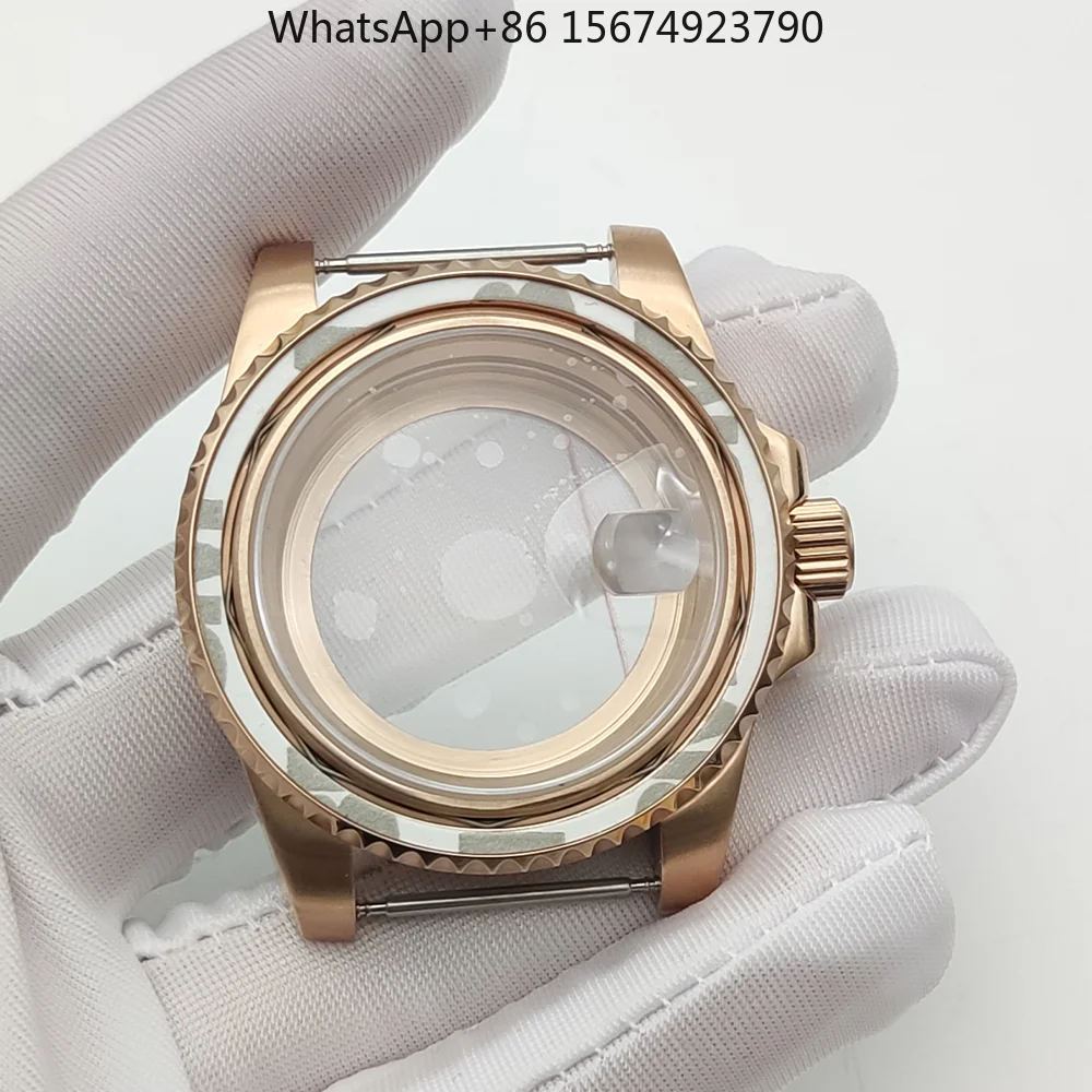 Stainless steel rose gold case, modified watch accessories, alternative mechanical case NH35NH36 movement