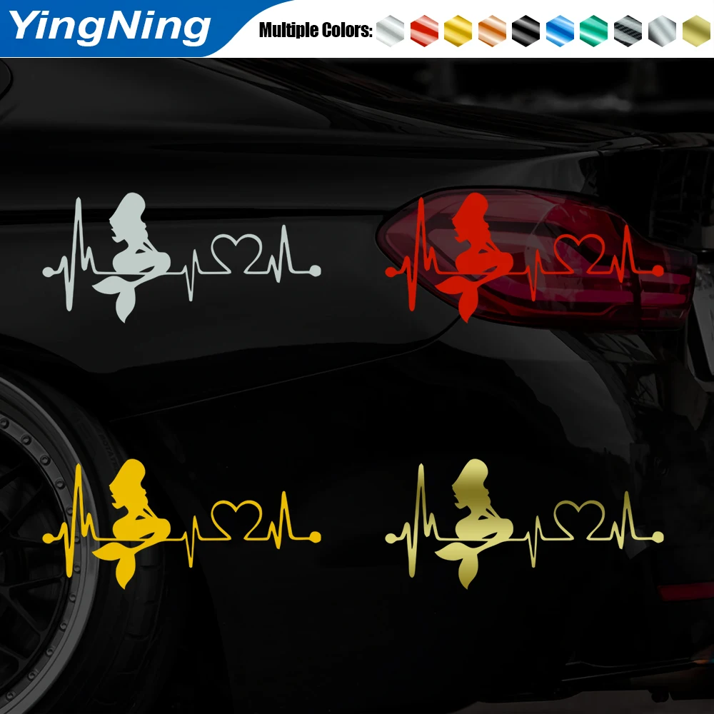 

Mermaid Lifeline Heart Car Decal Sticker Personality Exterior Decoration for Truck Motorcycle Laptop Wall Art Vinyl Sticker
