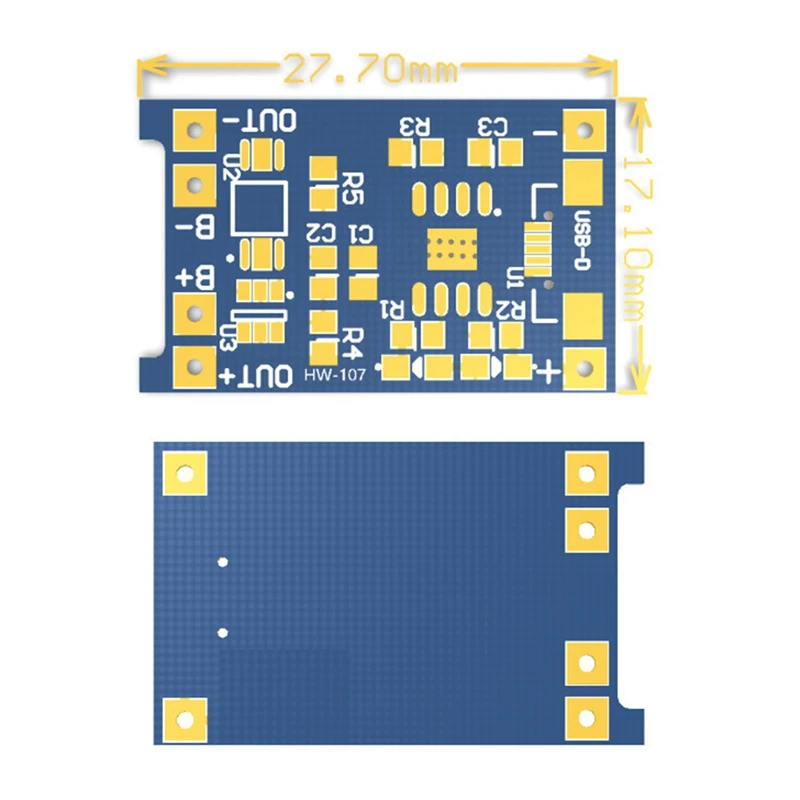 마이크로 USB 18650 리튬 배터리 충전 보드, TP4056, 5V 1A 충전기 모듈, 블루 PCB, 50 개