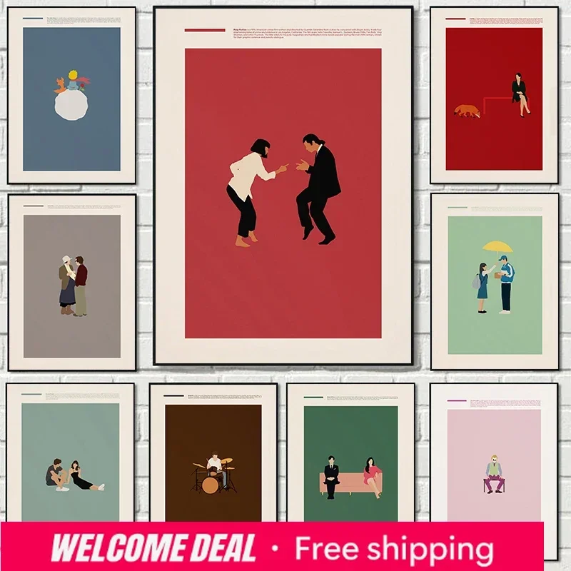 2026 Modern Nordic Minimalist Film Series Pulp Fiction Classic Movie Poster Diamond Paintings Wall Art Pictures Home Decor