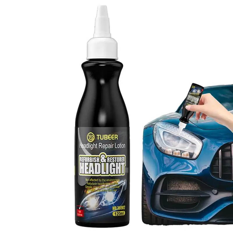 

120ml Long-lasting Headlights Liquid Polymer Headlight Polish Repair Fluid Refurbishment Scratch Repair Polishing Headlights Kit