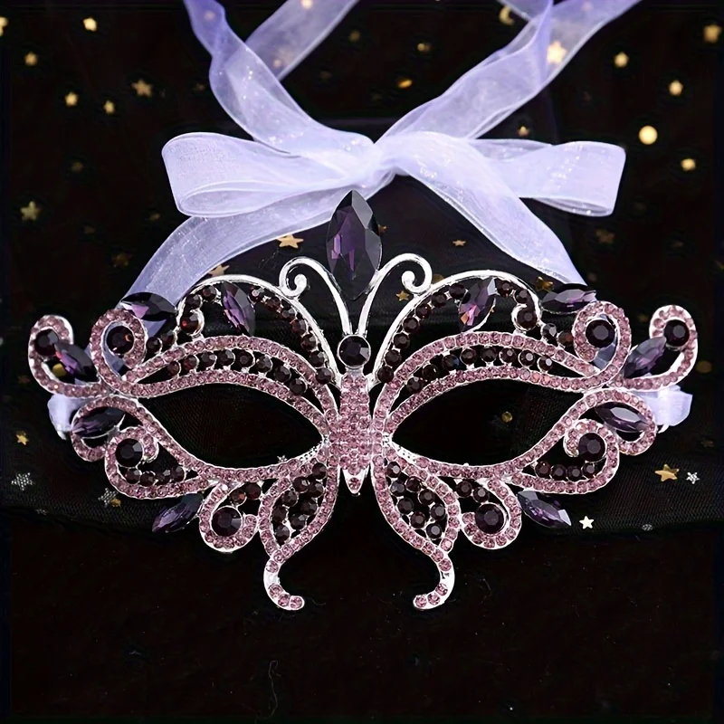 Fashion Luxury Rhinestone Masquerade Mask Eye Masks Venetian Costume Prom Party Half Face Mask Costume Props image 6