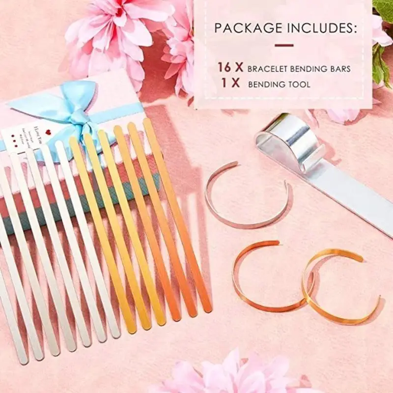 

D46E Jewelry Crafting Set With Bracelet Bender And 17pcs Blanks Fashion Accessory