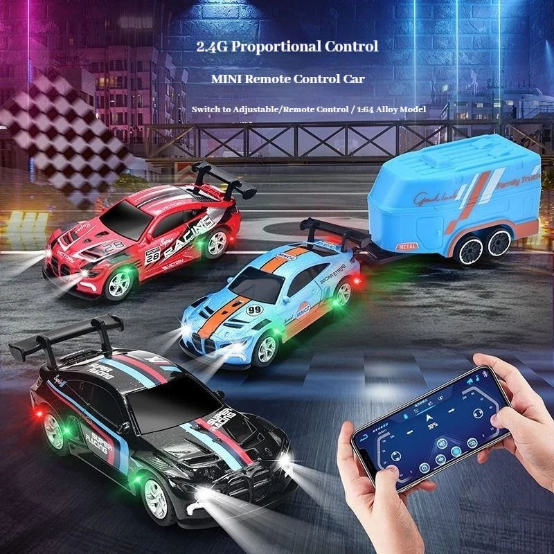 Mini 1 64 Alloy Remote Control Car 2 4g Bluetooth App Controlled Racing Vehicle With Light Adjustable Speed Desktop Toy For Men