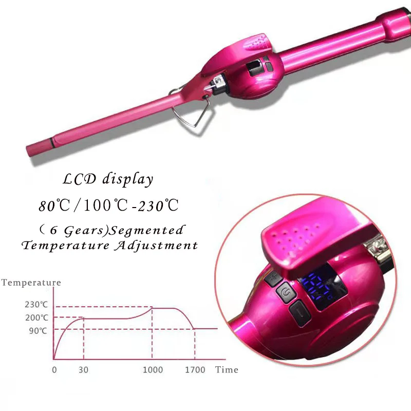 Professional 9mm electric curling iron Hair waver Pear Flower Cone Ceramic curling wand roller beauty Salon Hair Curlers