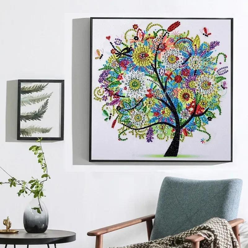 5D DIY Diamond Painting Four Seasons Tree Special Shape Diamond Painting Rhinestone Crystal Diamond Home Decoration