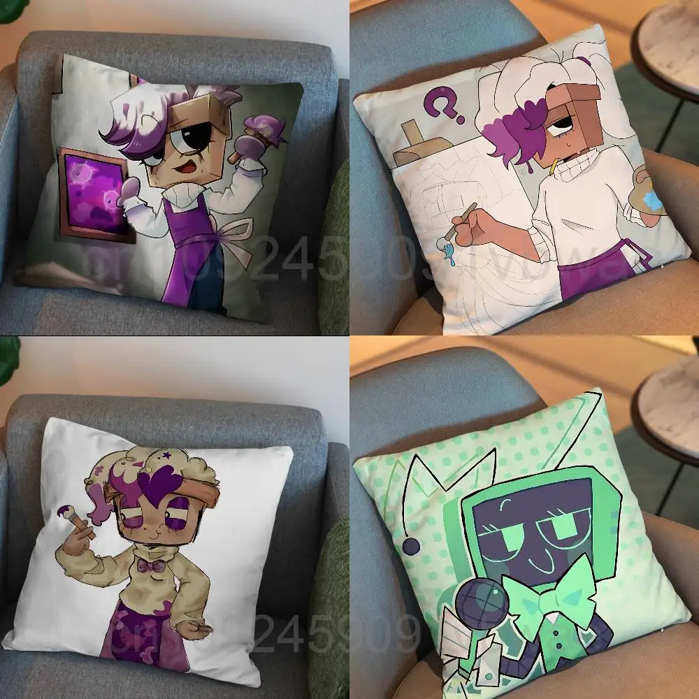 game Vee Brusha Shelly Dandys Pillow Case Square Double-Sided Printing Short Plush Sofa Cushion Cover Bedroom Bedside Pillow