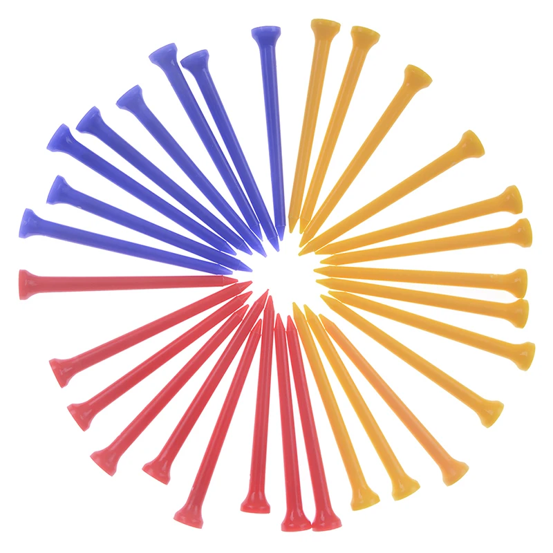 

30 шт./упак. пластиковые футболки для гольфа, разноцветные пластиковые футболки для гольфа 8,3 см, аксессуары