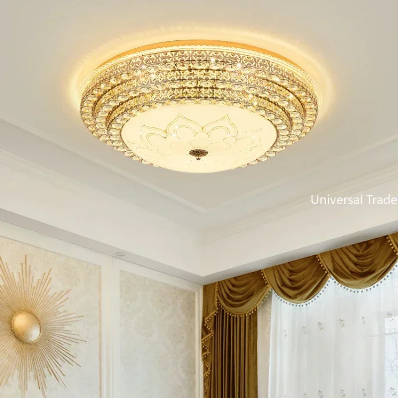 European Circular LED Crystal Ceiling Light Luxurious Living Room Light, Bedroom Simple and Modern  European Lighting Fixtures