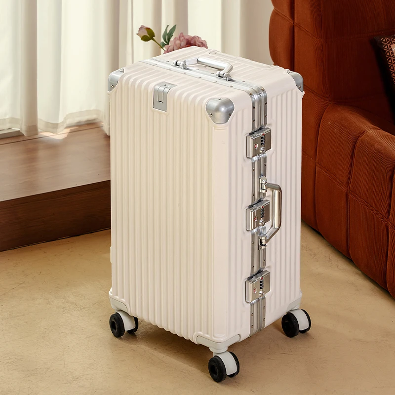 Travel Luggage Large Capacity 28-inch Reinforced Aluminum Frame Trolley Suitcase 20-inch Carry-On Suitcase with Silent Wheels