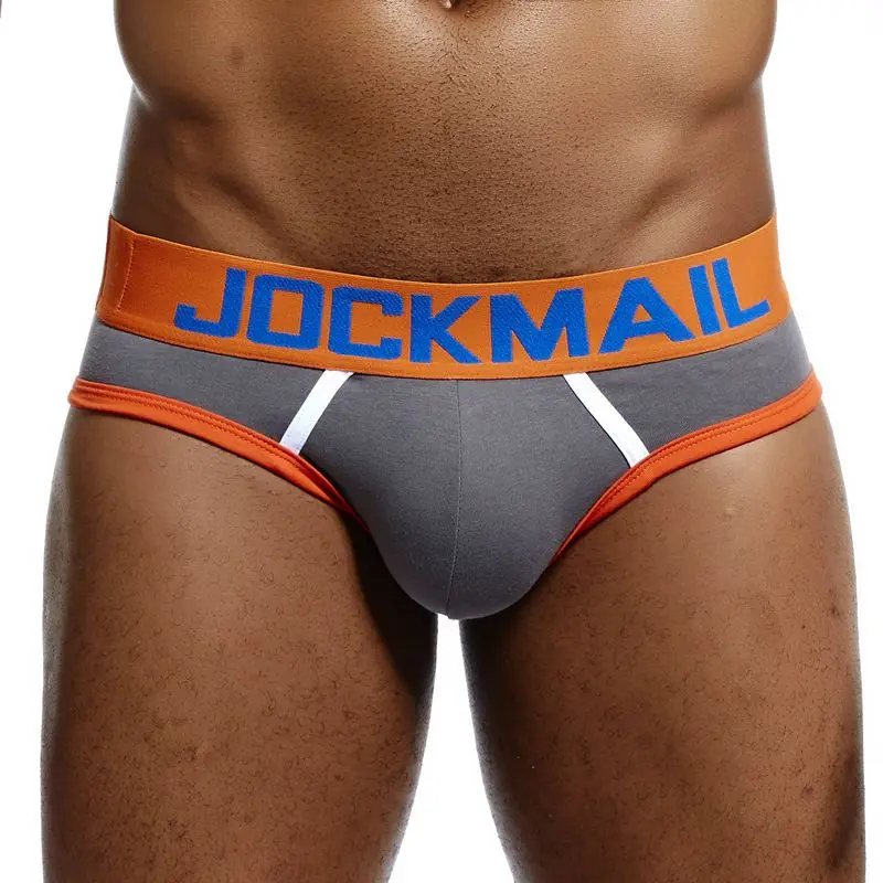 JOCKMAIL Brand Men Underwear open back Sexy Hollow Crotch BOTTOMLESS Cotton Men Briefs Backless Buttocks cueca Gay Underwear