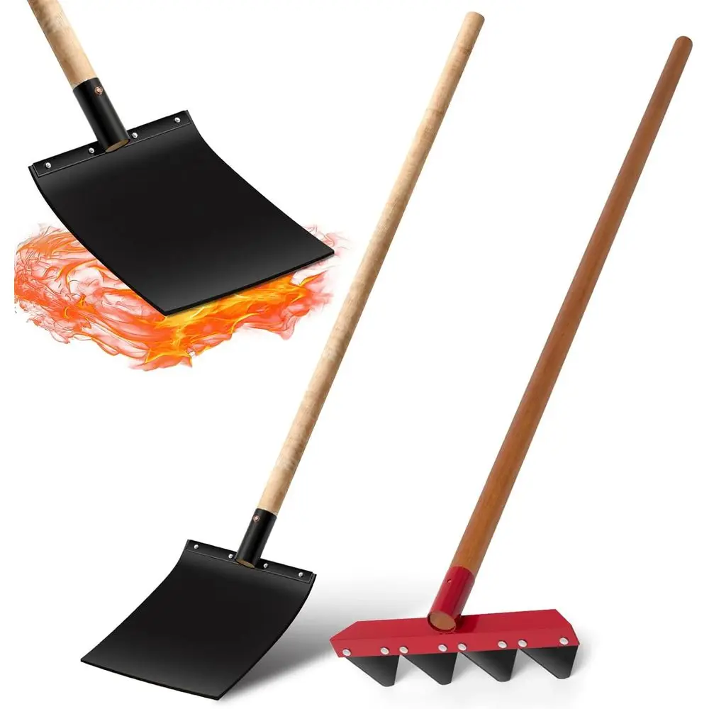 

60-дюймовые грабли и веялка с деревянными ручками для садоводства на открытом воздухе, подготовки почвы и ухода за приусадебным участком