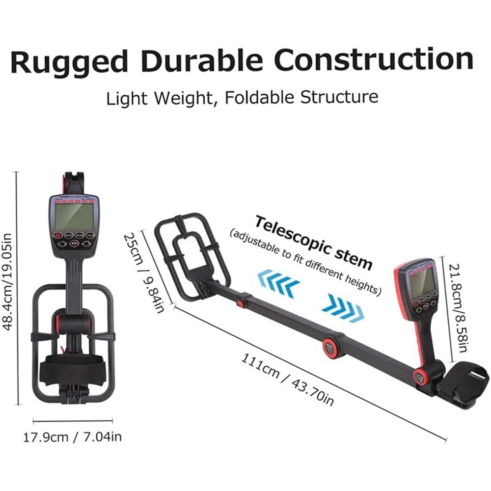 Foldable Metal Detector TX 610  Professional Waterproof Coil Gold Detector LCD Display High Accuracy Metal Detector