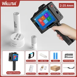 WILLITA S10 25.4mm Portable Handheld Inkjet Printer Print Gun Expire Date Serial Number Logo Coding Machine Business Printer
