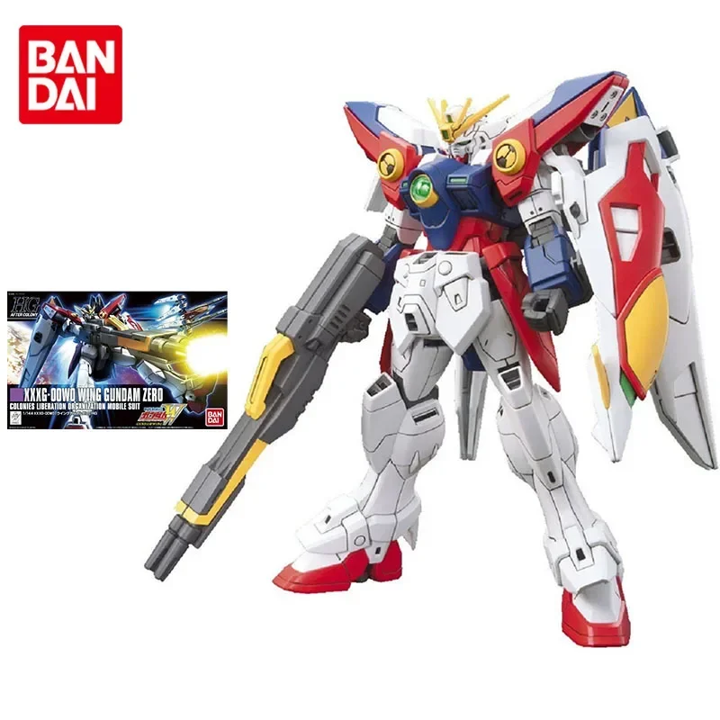 

Bandai Gundam Model Kit Anime Figure HGAC XXXG-00W0 Wing Gundam Zero Genuine Robot Model Action Toy Figure Toys for Children